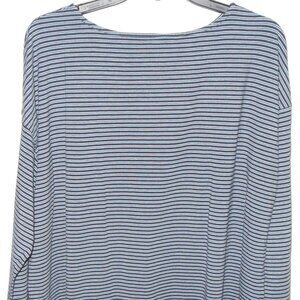 J. Jill Women's Navy Blue & White Striped Long Sleeve Tunic Size-XL Petite